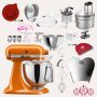 KitchenAid Artisan 4,8 Liter KSM175 Spar-Set mit Food Processor und Fleischwolf - HONEY