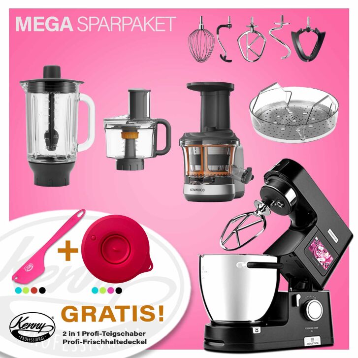 Kenwood Cooking Chef Black XL Connect - Spar-Set Slow Juicer mit zweiter Kochschüssel