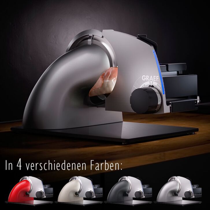 GRAEF Feinschneider SKS700  - Sliced Kitchen - Safety-Control LED-Leiste - Vollstahl-Edelstahl Messer