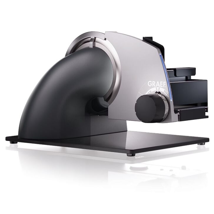 GRAEF Feinschneider SKS700 Eisenglimmergrau - Sliced Kitchen - Safety-Control LED-Leiste - Vollstahl-Edelstahl Messer