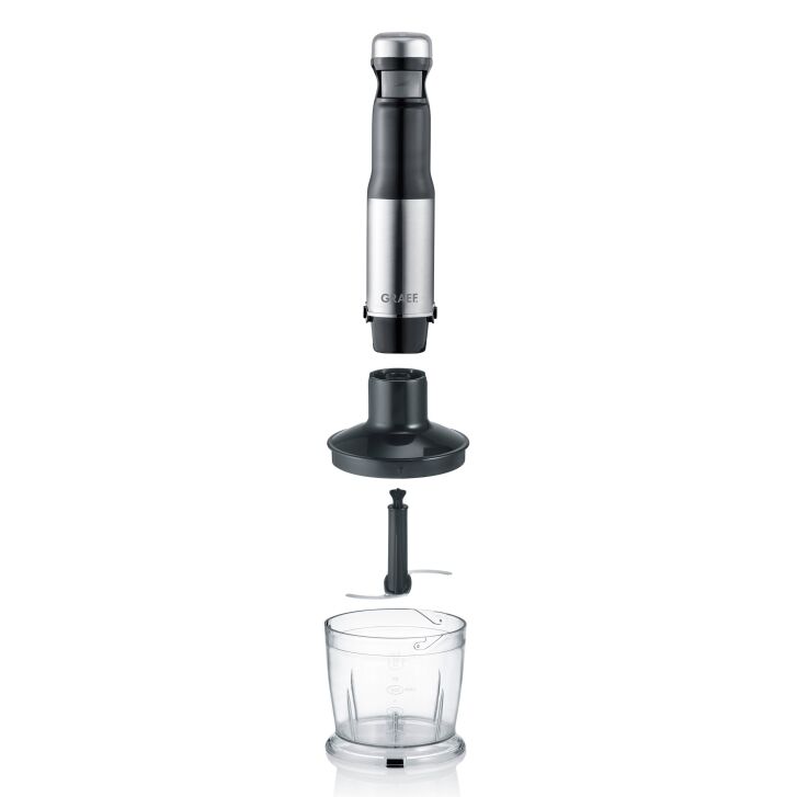GRAEF Stabmixer HB802 Schwarz-Silber - kabellos - akkubetrieben - Edelstahl - Stufenlose Steuerung per Fingerdruck