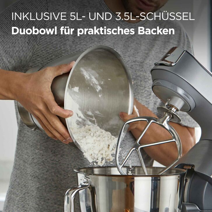 Kenwood Küchenmaschine Titanium Chef Baker Silber KVC85.594SI - Spar-Set Würfelschneider
