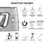 Kenwood Küchenmaschine Titanium Chef Baker Silber KVC85.594SI - Spar-Set Würfelschneider