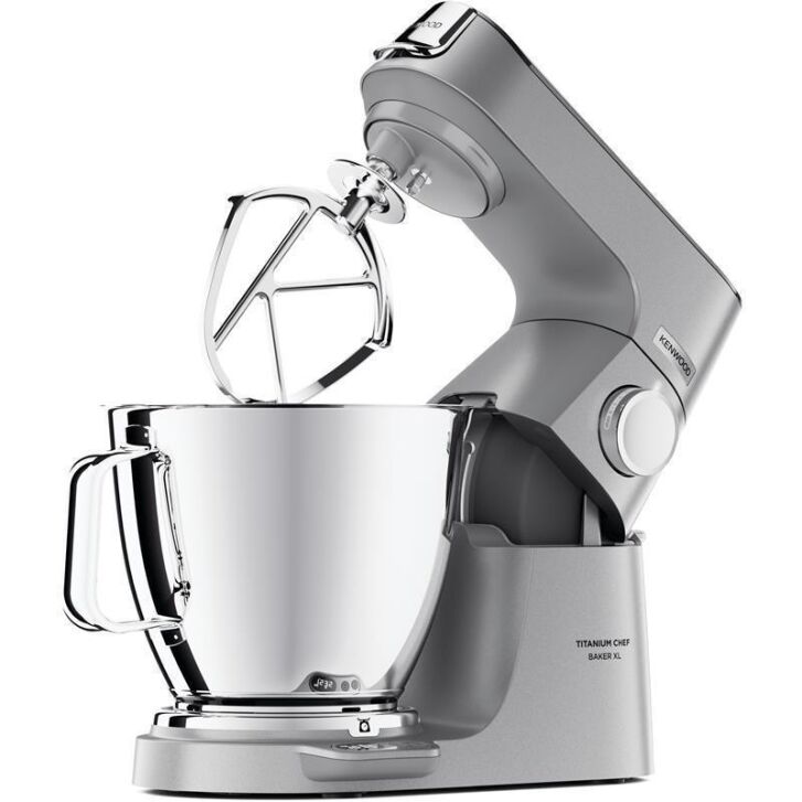 Kenwood Küchenmaschine Titanium Chef Baker XL Silber KVL85.224SI - Spar-Set Würfelschneider