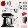 KitchenAid Artisan 4,8 Liter KSM175 Spar-Set mit Gemüseschneider, Fleischwolf - ONYX SCHWARZ