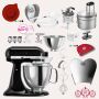 KitchenAid Artisan 4,8 Liter KSM175 Sallys Spar-Set mit Food Processor & Fleischwolf - ONYX SCHWARZ