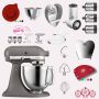 KitchenAid Artisan 4,8 Liter KSM185 Sallys Spar-Set mit Gemüseschneider & Fleischwolf - IMPERIAL GREY