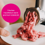 Edelstahl Fleischwolf Größe 5 inkl. Lochscheiben, Wurstfüllhorn und Spritzgebäckvorsatz für KitchenAid Küchenmaschinen