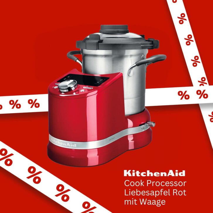 KitchenAid Artisan Cook Processor mit integrierter Waage - 5KCF0201ECA - Multifunktions Kochgerät in Liebesapfel Rot