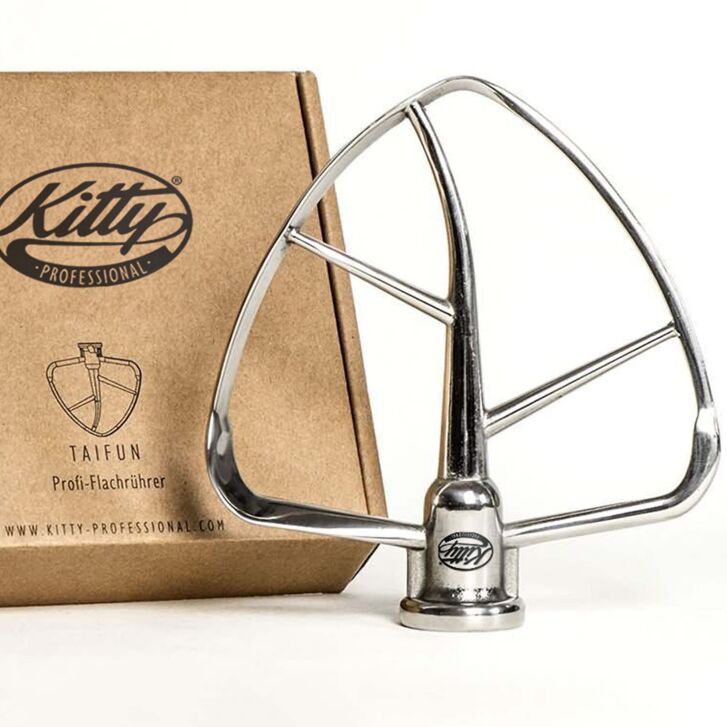 Kitty Professional Profi Edelstahl-Flachrührer Taifun kompatibel mit KitchenAid 4,3 / 4,7 und 4,8 Liter - 2. Wahl