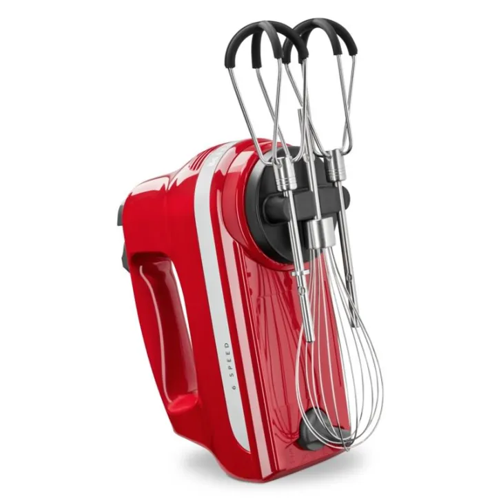 KitchenAid Handrührer mit 6 Geschwindigkeitsstufen und Flexi-Rührern - EMPIRE ROT
