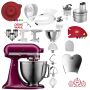 KitchenAid Artisan 4,8 Liter 5KSM195PSEBE Spar-Set mit Food Processor und Fleischwolf - BEETROOT / ROTE BEETE