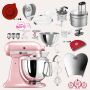KitchenAid Artisan 4,8 Liter KSM175 Sallys Spar-Set mit Food Processor & Fleischwolf - SILKY PINK