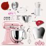 KitchenAid Artisan 4,8 Liter KSM175 Spar-Set mit Sieb mit digitaler Waage, Fleischwolf - SILKY PINK