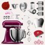 KitchenAid Artisan 4,8 Liter 5KSM195PSEBE Sallys Spar-Set mit Gemüseschneider & Fleischwolf - BEETROOT / ROTE BEETE