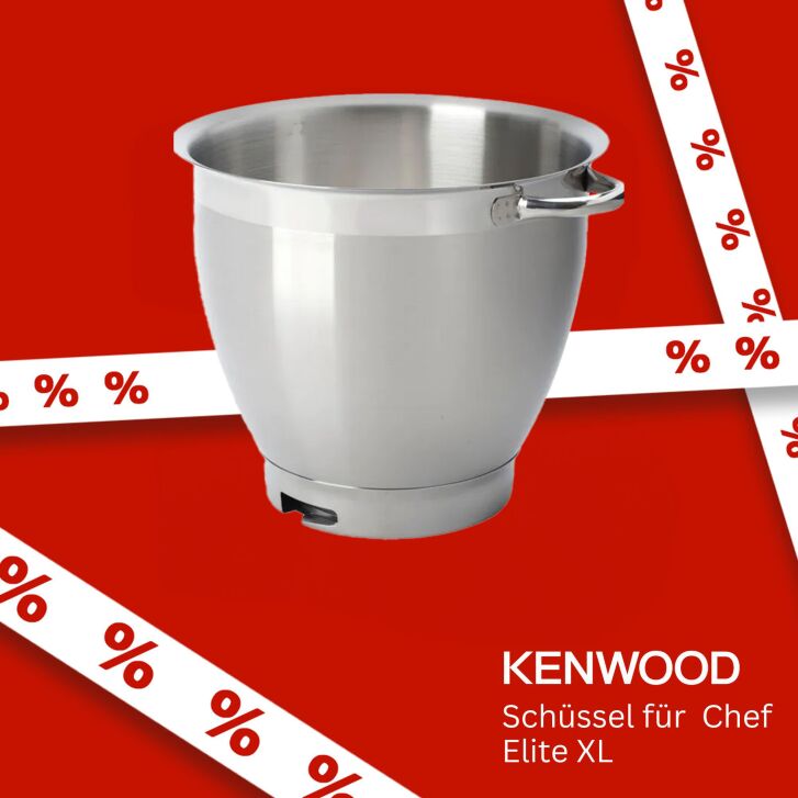 KAT621SS - Edelstahlschüssel  6,7 Liter mit Handgriffen für Chef XL Elite Küchenmaschinen - Kenwood Original Zubehör