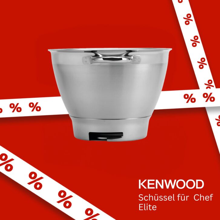 KAT521SS-  4,6 Liter Edelstahl Rührschüssel für Chef Elite Küchenmaschine - Kenwood Original Zubehör