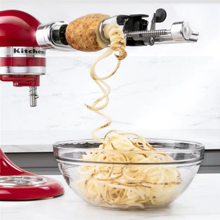 Original Zubehör KitchenAid Spiralschneider mit Funktionen zum Schälen, Entkernen, Schneiden 5KSM1APC