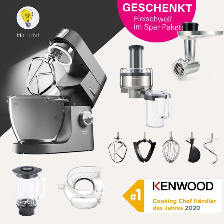 Kenwood Chef XL Titanium System Pro - Spar-Set Profi-Entsafter mit Fleischwolf