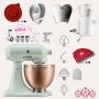 DESIGN EDITION: KitchenAid Artisan 4,7 Liter Sallys Spar-Set mit Sieb mit digitaler Waage & Fleischwolf - BLOSSOM