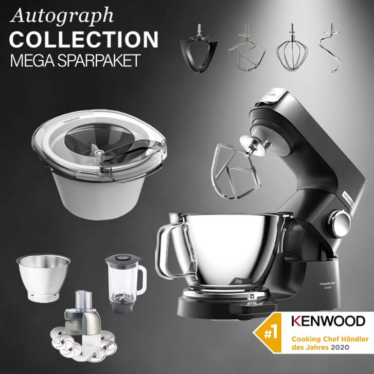 Kenwood Titanium Chef Baker Schwarz - Spar-Set Eisbereiter