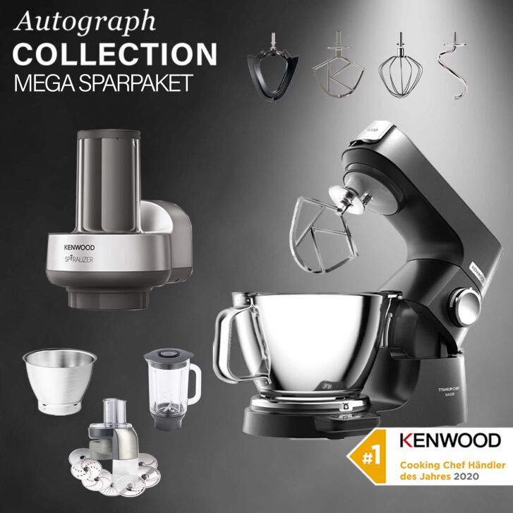 Kenwood Titanium Chef Baker Schwarz - Spar-Set Spiralschneider