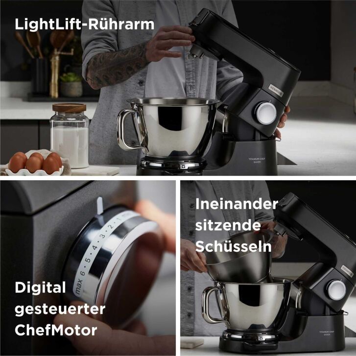 Kenwood KüchenmaschineTitanium Chef Baker Black KVC85.004BK - Spar-Set Pasta Fresca