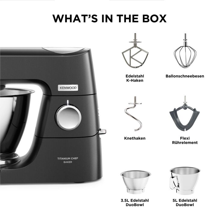 Kenwood KüchenmaschineTitanium Chef Baker Black KVC85.004BK - Spar-Set Profi-Entsafter
