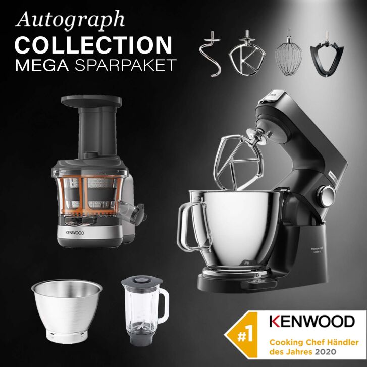 Kenwood Küchenmaschine Titanium Chef Baker XL Black KVL85.004BK - Spar-Set Slow Juicer