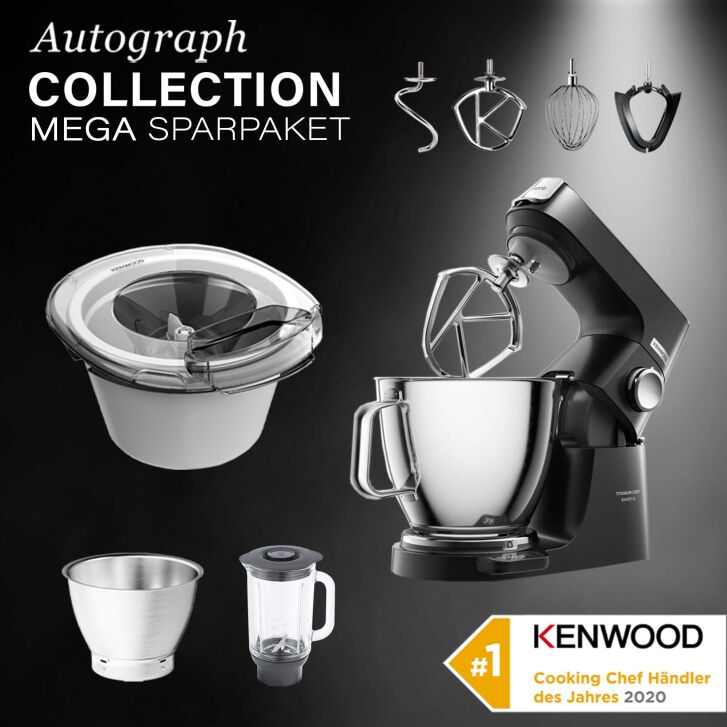 Kenwood Titanium Chef Baker XL Schwarz - Spar-Set Eisbereiter