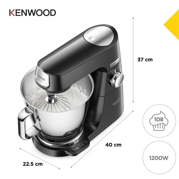 Kenwood Küchenmaschine Titanium Chef Baker XL Black KVL85.004BK - Spar-Set Getreidemühle