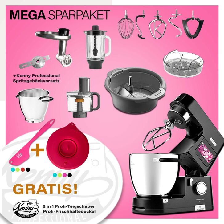 Kenwood Cooking Chef Black XL Connect - Spar-Set Sieb- & Passieraufsatz mit zweiter Kochschüssel