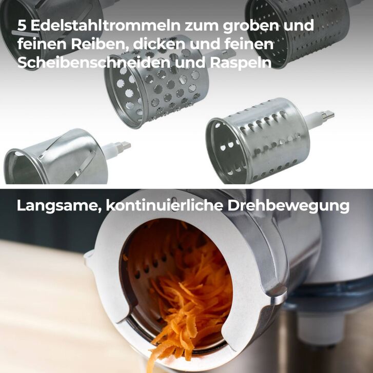 KAX643ME - Trommelraffel mit 5 verschiedenen Einsatztrommeln - Kenwood Original Zubehör