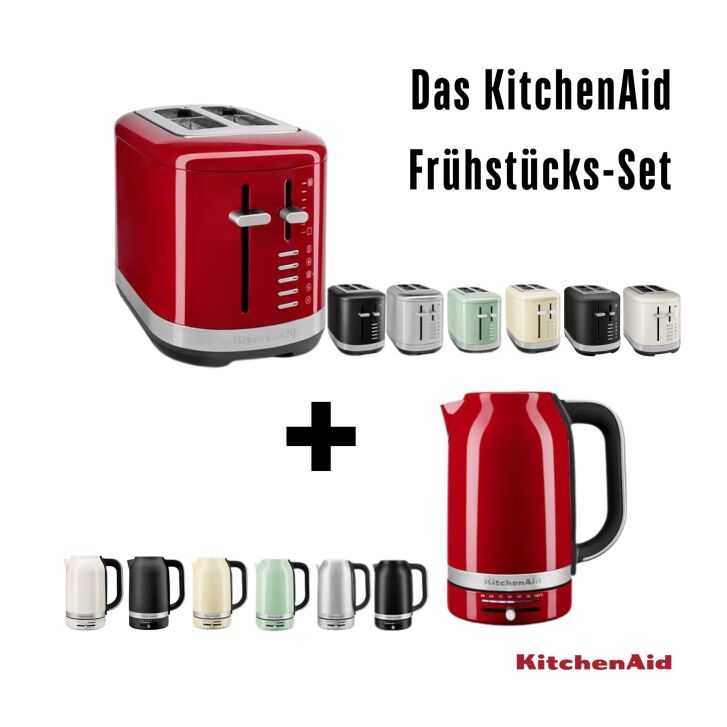 KitchenAid Wasserkocher 1,7 Liter - 5KEK1701 & 2-Schlitz Toaster - 5KMT2109