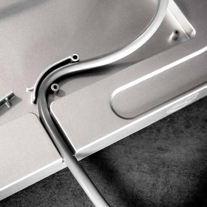 Kenny Professional 3 in 1 Profi-Gleitbrett Raumgleiter inkl. Beleuchtung und Kabelstaufach - Silber