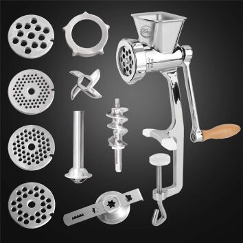 Kitchen Professionals Handfleischwolf mit 4 Lochscheiben,...