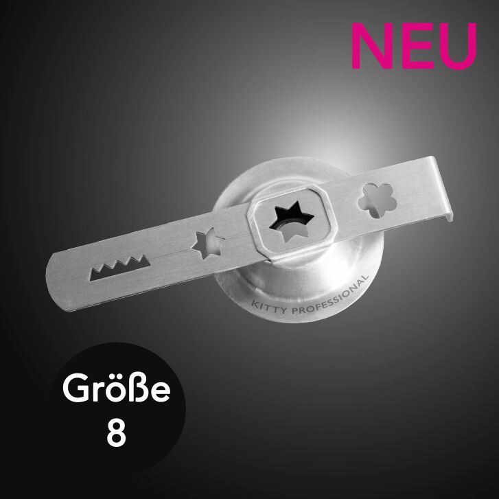 Kitty Professional Profi Edelstahl-Spritzgebäckvorsatz Cookie Größe 8 kompatibel mit KitchenAid Fleischwolf 5KSMMGA