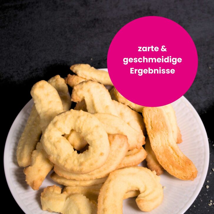 Kitty Professional Profi Edelstahl-Spritzgebäckvorsatz Cookie Größe 8 kompatibel mit KitchenAid Fleischwolf 5KSMMGA
