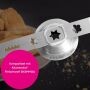 Kitty Professional Profi Edelstahl-Spritzgebäckvorsatz Cookie Größe 8 kompatibel mit KitchenAid Fleischwolf 5KSMMGA