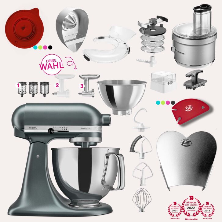 KitchenAid Artisan 4,8 Liter KSM175 Sallys Spar-Set mit Food Processor & Fleischwolf - JUNIPER
