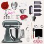 KitchenAid Artisan 4,8 Liter KSM175 Sallys Spar-Set Pasta Deluxe mit 5-teiligem Nudelwalzen-Set & Fleischwolf - JUNIPER