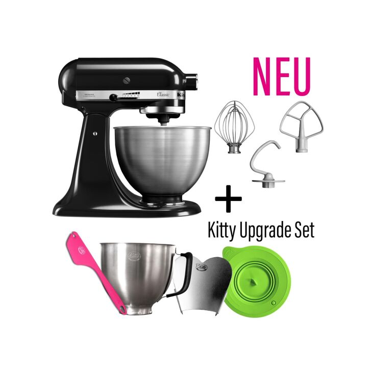 KitchenAid CLASSIC: 4,3 Liter Küchenmaschine - ONYX SCHWARZ mit Kitty Professional Upgrade Pack!