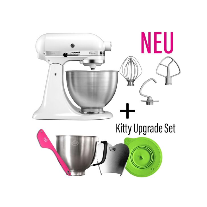 KitchenAid CLASSIC: 4,3 Liter Küchenmaschine - WEISS mit Kitty Professional Upgrade Pack!