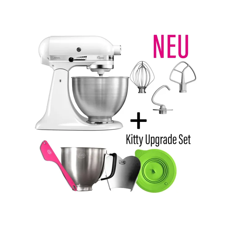 KitchenAid CLASSIC: 4,3 Liter Küchenmaschine - WEISS mit Kitty Professional Upgrade Pack!
