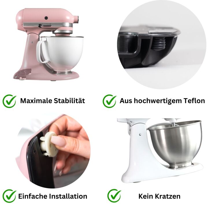 Kitty Professional Profi-Gleitfuß Mover kompatibel mit 4,3 / 4,7  und 4,8 Liter KitchenAid - 2. Wahl