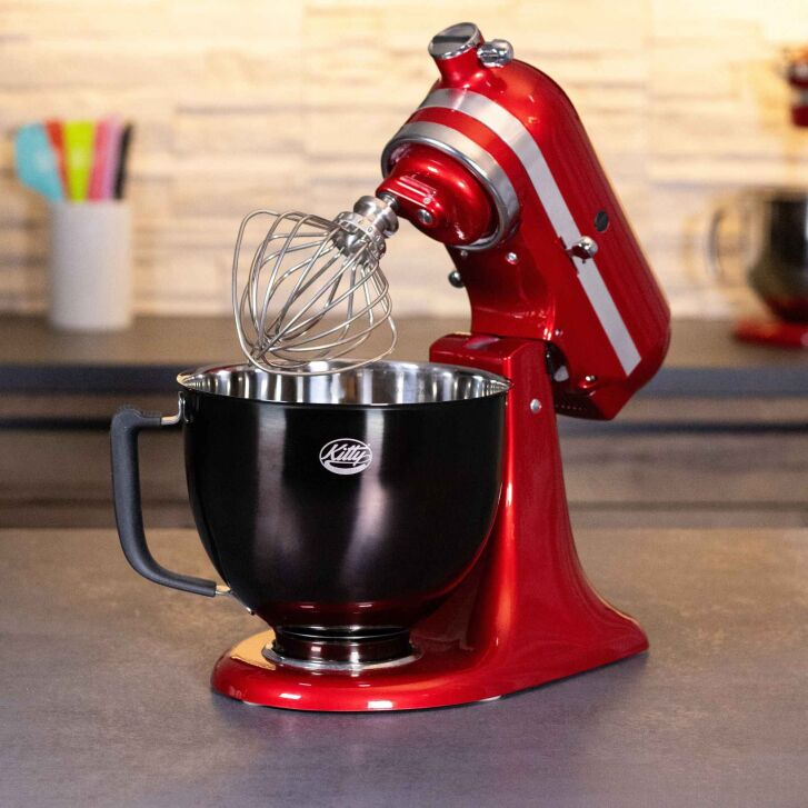 Kitty Professional Profi-Rührschüssel "Super Bowl" kompatibel mit KitchenAid 4,3 / 4,7  und 4,8 Liter - TITAN BLACK
