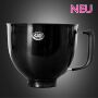 Kitty Professional Profi-Rührschüssel "Super Bowl" kompatibel mit KitchenAid 4,3 / 4,7  und 4,8 Liter - TITAN BLACK