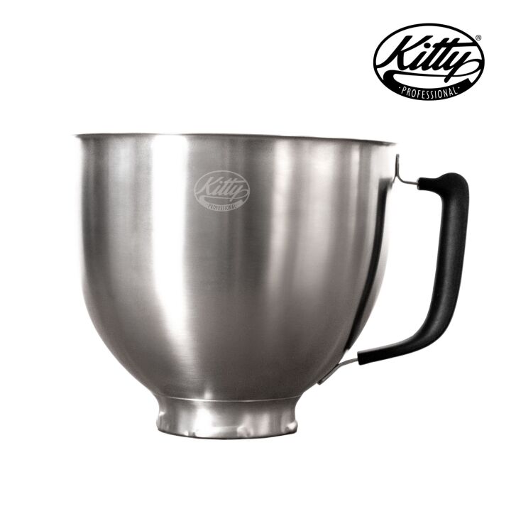 Kitty Professional Profi-Rührschüssel Super Bowl kompatibel mit KitchenAid 4,3 / 4,7  und 4,8 Liter - BRUSHED STEEL