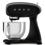 SMEG Küchenmaschine SMF03BLEU Super Spar-Set inkl. Fleischwolf und Eisbereiter - Schwarz 50s Retro-Style