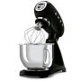 SMEG Küchenmaschine SMF03BLEU Super Spar-Set inkl. Fleischwolf und Eisbereiter - Schwarz 50s Retro-Style